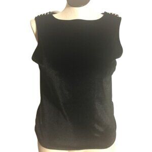 Michael Kors Velour Sleeveless Shirt with Gold Accents Size Medium NWT